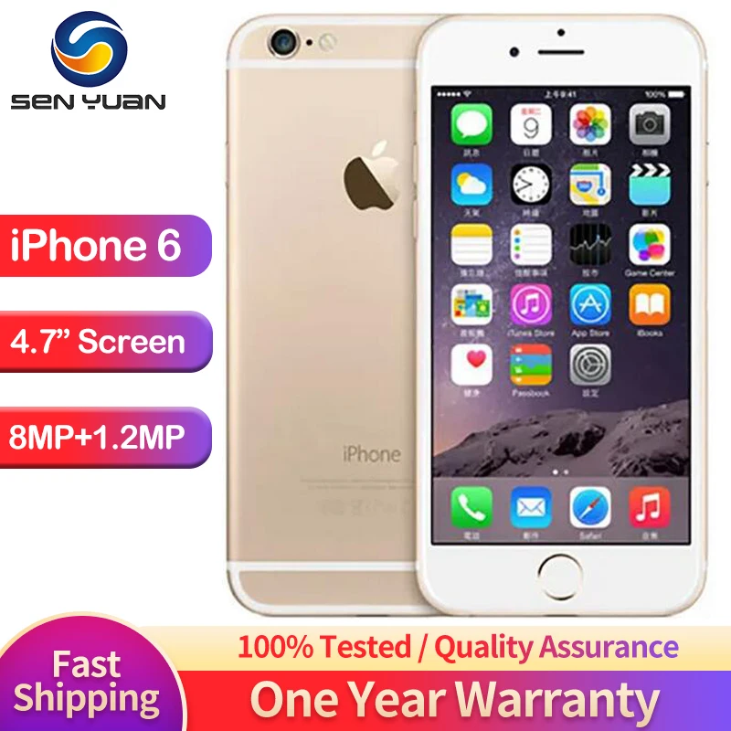 

Apple iPhone 6 Original Unlocked Mobile Dual Core 4.7 inch IOS 16/64/128GB ROM 1.4GHz 8MP 3G 4G LTE Used Fingerprint Cell Phone