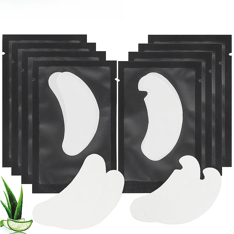 50 paires de patchs pour les yeux en Gel Extension de cils sous les coussinets pour les yeux maquillage cils Patch pointe autocollants tampons pour fournitures d'extension de cils