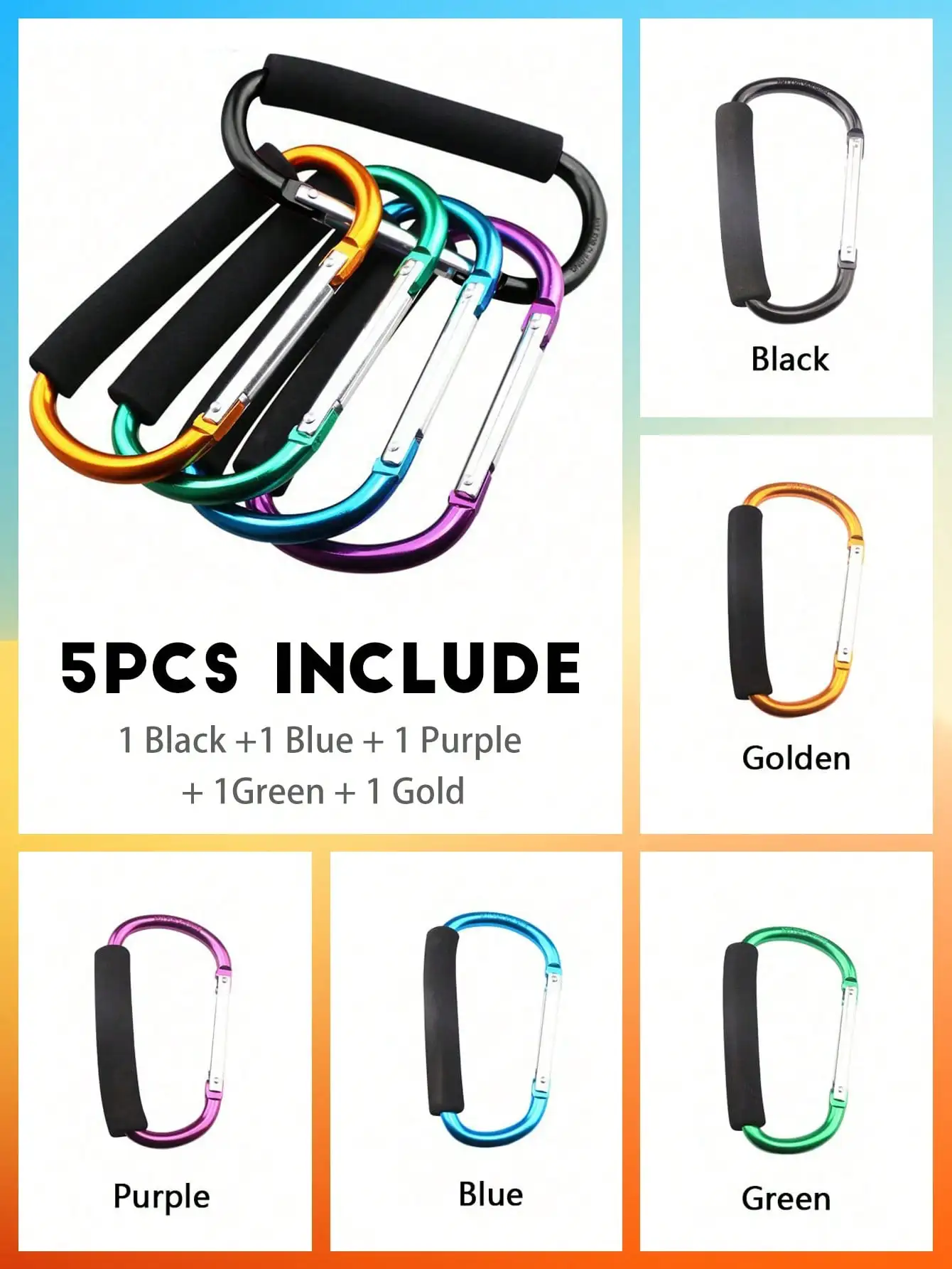 1PC Sturdy And Durable Multifunctional Stroller Hook With EVA Handle - Durable Aluminum Alloy For Shopping And Storage Accessori