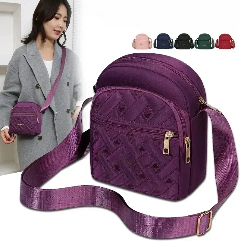 Damska torba na telefon komórkowy Mini Nylon Crossbody Telefon komórkowy Gotówka Damska torba Portfel Portmonetka Torba na ramię Wodoodporna na co dzień — zdjęcie 2