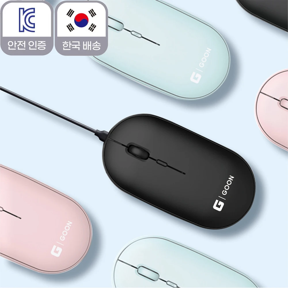 저소음 무선 마우스 충전식 슬림 100g 초경량 2.4Ghz 리시버 DPI변환 노트북 컴퓨터 연결