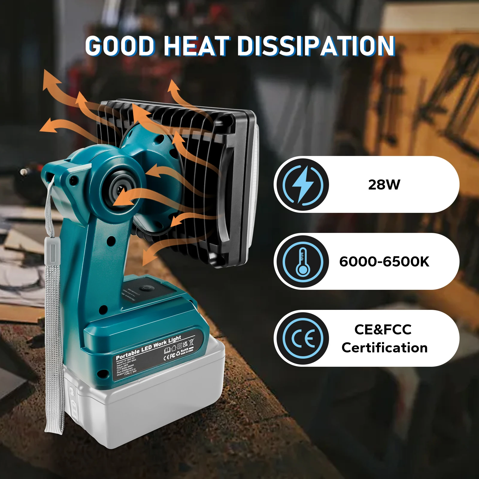 Для Makita 14,4-20 в макс. 5 дюймов лампа Рабочий фонарик инструмент фонарик Фонарь с литиевой батареей