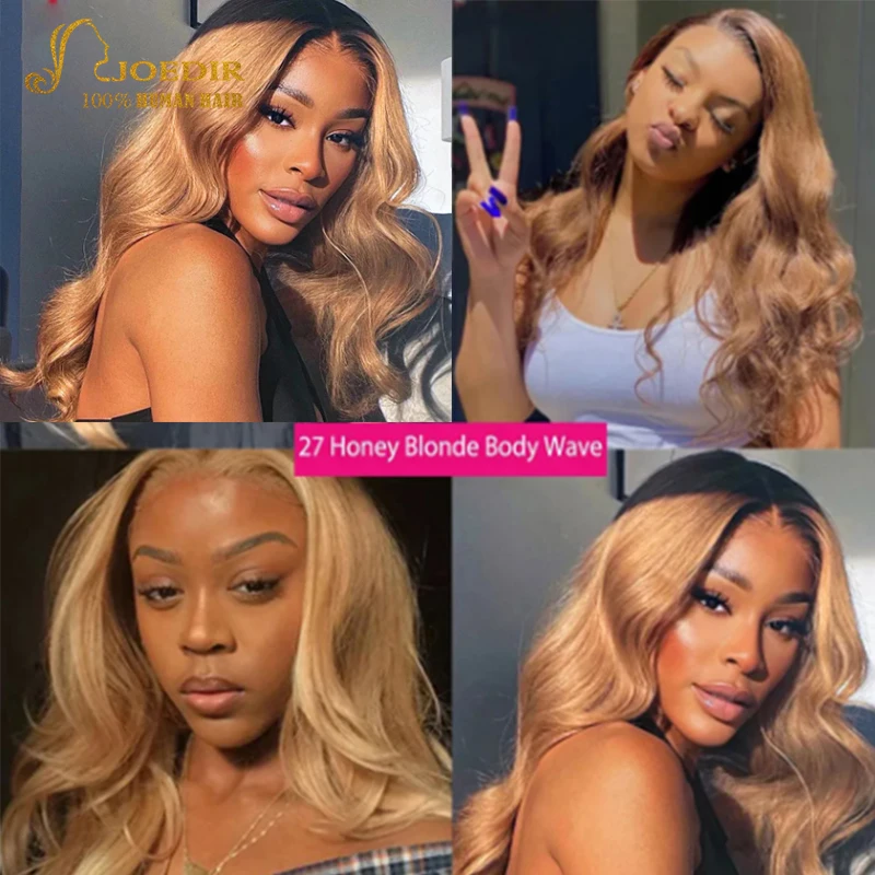 Joedir Großhandel Honig blond 27 Farbe 1/3/4 Bündel Menschenhaar brasilia nischen Remy Körper Welle Haar kann zu Perücke Remy Extensions gemacht