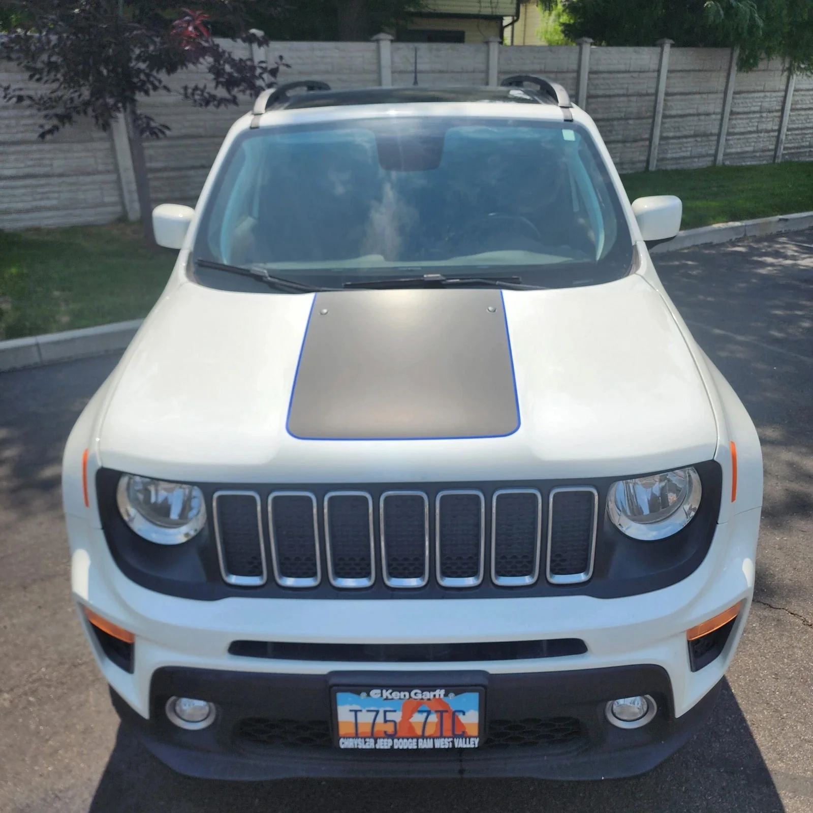 Автомобильные наклейки, полоска на капот для Jeep Renegade, аксессуары 2015-2023, центральная полоса на капот с контурами, графические наклейки
