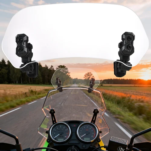 Accesorios universales para motocicleta, extensión de parabrisas, alerón ajustable, Deflector de parabrisas con abrazadera, pantalla protectora contra el viento, 210MM