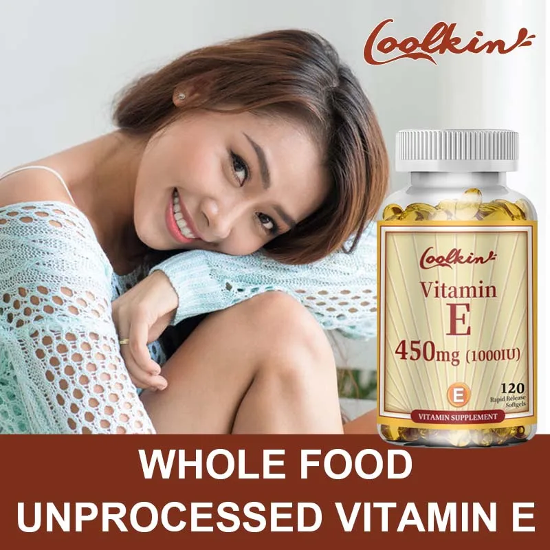 Vitamin E Capsules 450mg - Anti Aging Anti-Wrinkle Firming Skin, Facial Treatment - 120 Capsules