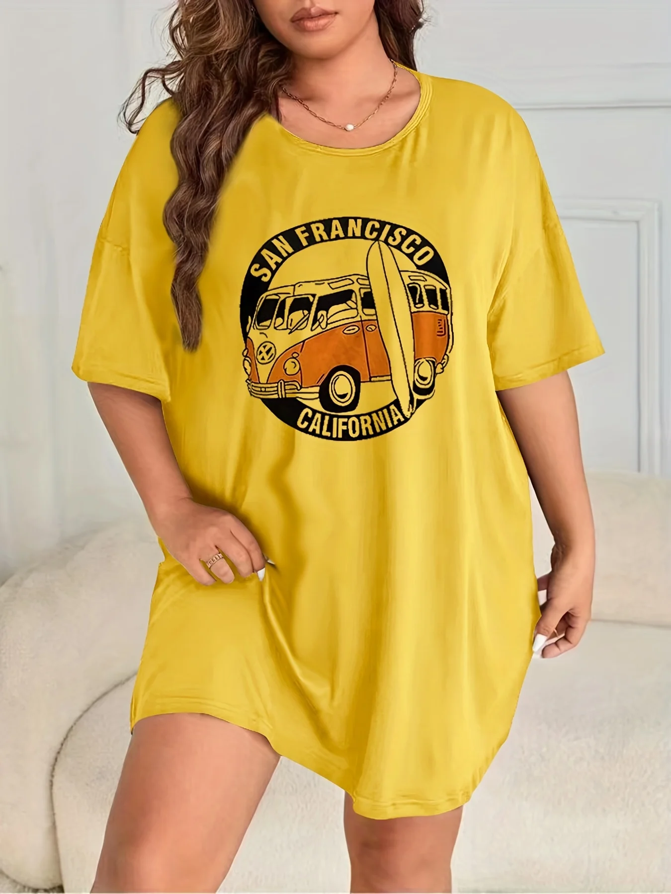 

Women's Summer Nightgowns Knee Dresses Plus Size Girls' Short Sleeve Dresses Micro Stretch Party Dresses Outdoor Loose Dresses