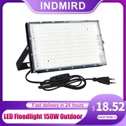 LED Floodlight 150W Outdoor Wall 110V 220V Black Floodlight street IP65 Waterproof Reflector Garden Lighting