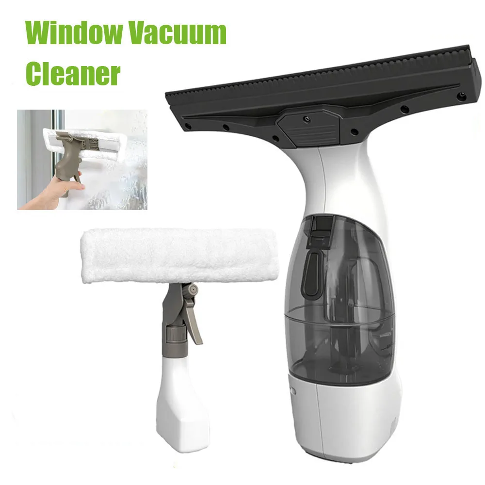 Aspirapolvere per finestre senza fili ricaricabile: tergipavimento-2 in 1 e lavavetri in microfibra per finestre, specchi, 35x 28x 7 cm ﻿