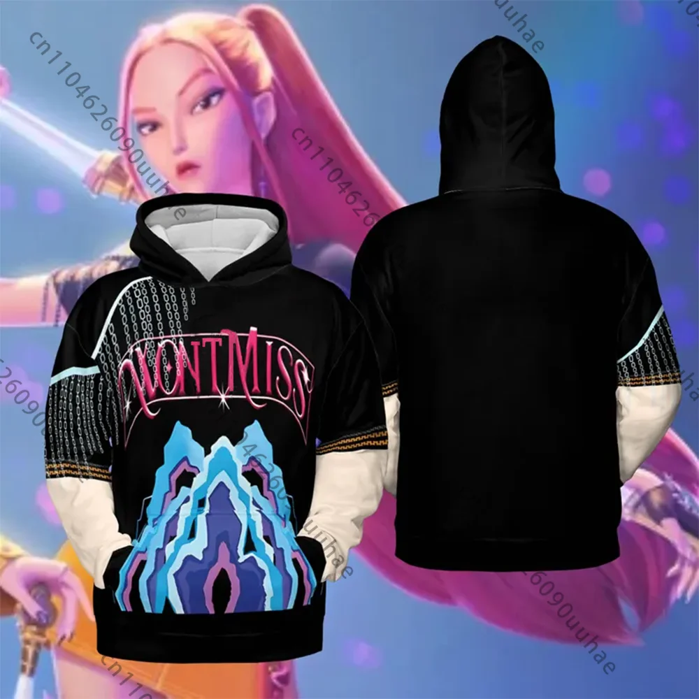 2025 KPop شيطان الصيادين ميرا ساجا بنين تأثيري البلوز موضة هوديس غير رسمية خريف شتاء كم طويل هنتركس المشجعين هوديس #1