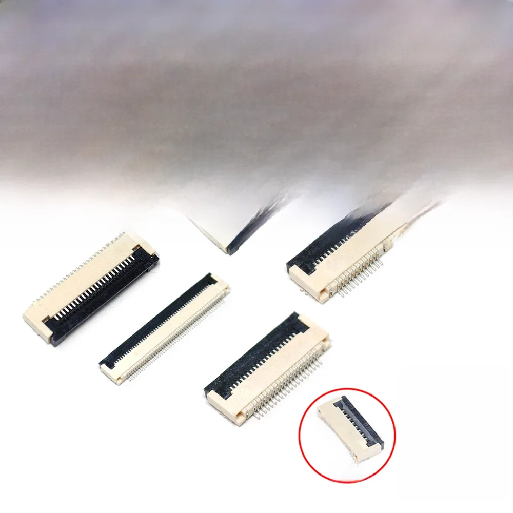 10szt 0.5mm/1mm Skok pod klapką FPC FFC Płaskie złącze kablowe 4P 5P 6P 8P 10P 12P 14P 16P 20P 22P 24P 30P 34P — zdjęcie 2