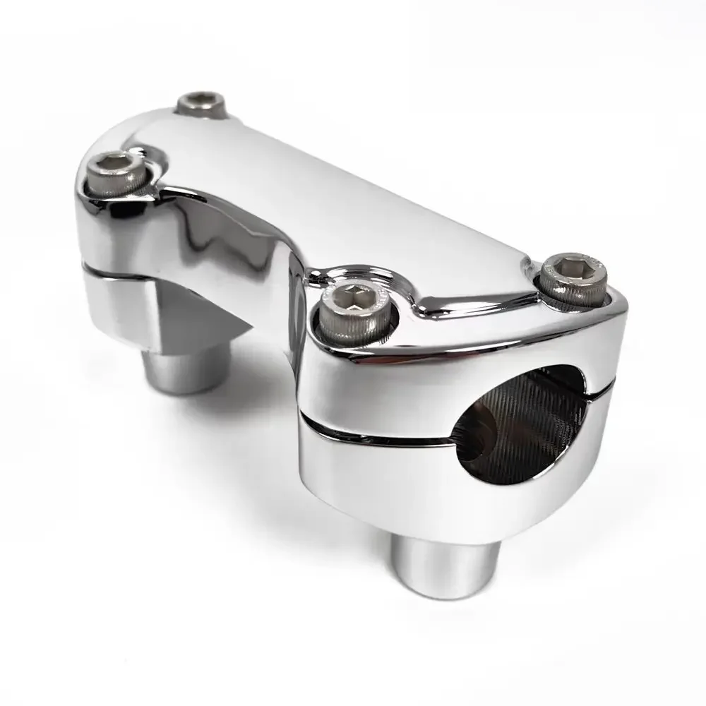 Klips mocujący kierownicę motocyklową o średnicy 1 cala, pasujący do Harley Softail Heritage Classic Deluxe Sportster 883 Iron Dyna Super Glide (A2 Chrome) — Zdjęcie 2 z 2