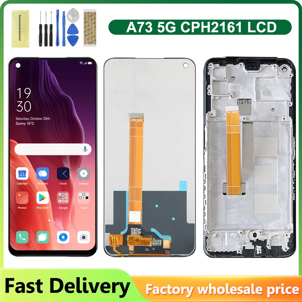 6.5\'\' Original For Oppo A73 5G CPH2161 LCD Display Touch Screen Digitizer Assembly For Oppo A73 5G LCD Display Replacement