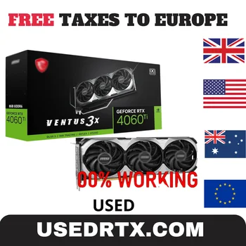 2024 Used RTX 4060 TI VENTUS 3X 8G OC Graphics Card GDDR6 8GB Video Cards GPU NVIDIA NVIDIA RTX 4060TI 8G PCIE4.0 Core