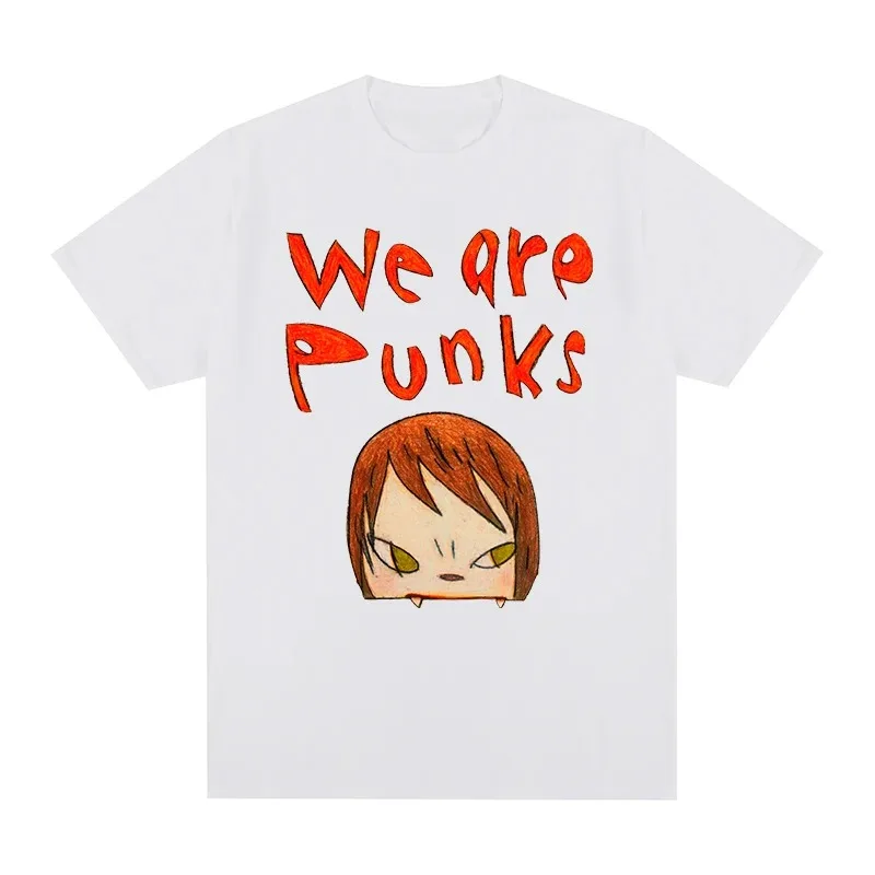 2024 Korea Kawaii Cute Anime Yoshitomo Nara We Are Punks Man Women T-shirt Cotton Men T shirt New TEE Clothing  Womens Tops