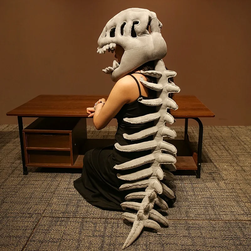 75/115 CM Grote Maat Cool Wearable Dinosaurus Skelet Levensechte Schedel Wervelkolom Knuffels voor Creatieve Cosplay Halloween kostuum Gift