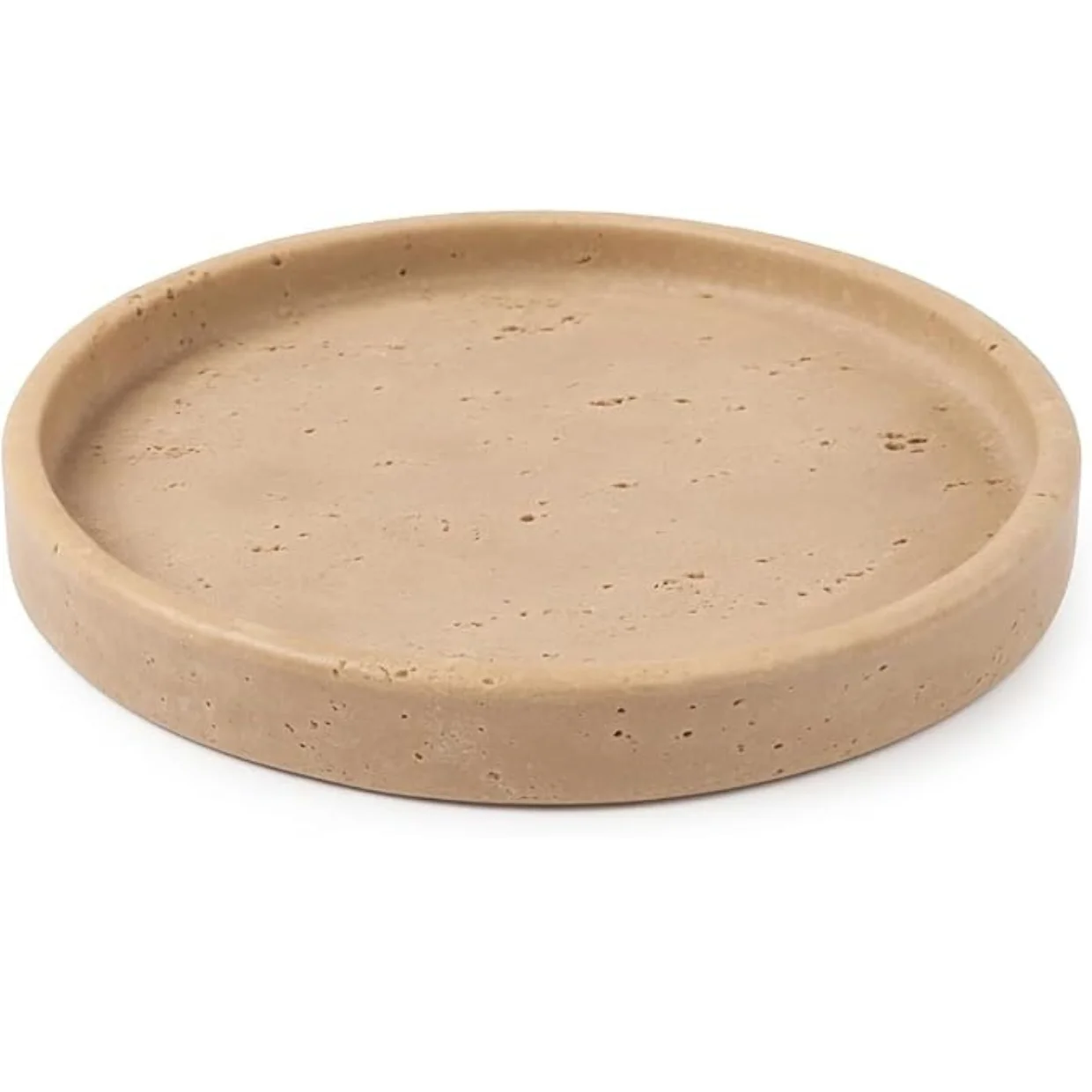 Piatto Rotondo in Travertino Naturale Ø 25 cm – Decorazione Elegante per Casa, Bagno e Cucina – Portaoggetti, Vassoio, Base per Candele – Fatto a Mano in Italia | ROTONDI – Kalu Creations