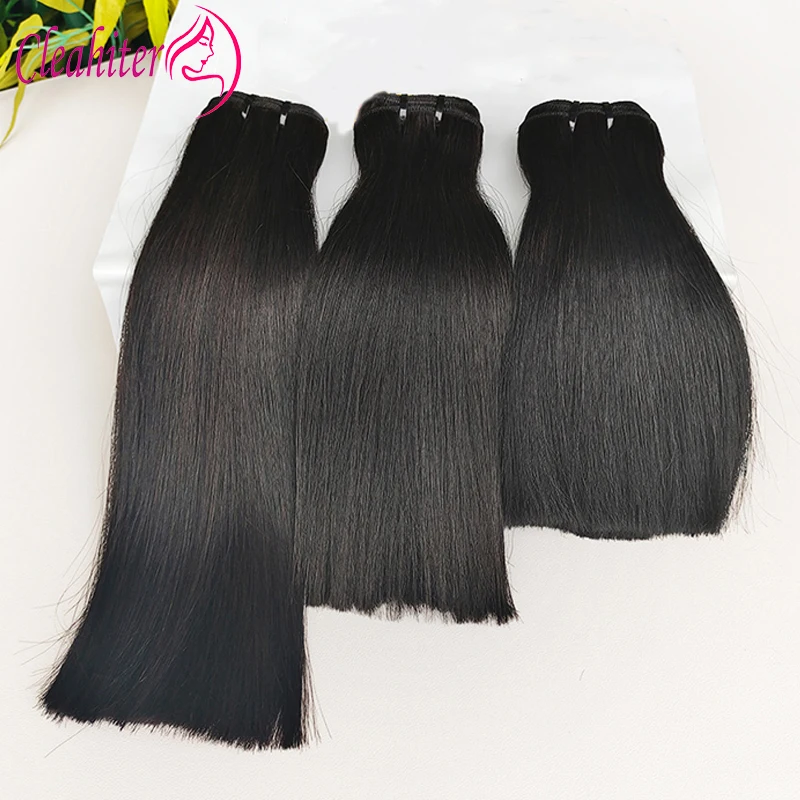 Bone Straight Super Double Drawn Human Hair Bundles 100g/PC Raw Vietnamese Hair Bundle 8-20 Inch Natural Color Double Weft