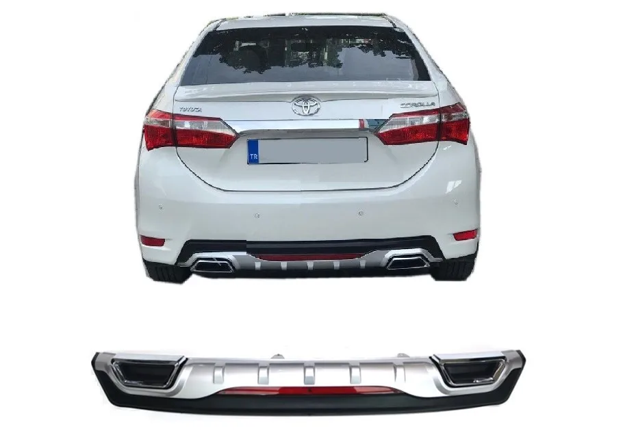 For Toyota Corolla Sedan Model Diffuser Fake Exhaust Car Accessory unıversal  modified Rear Bumper attachment Flexible Durabl