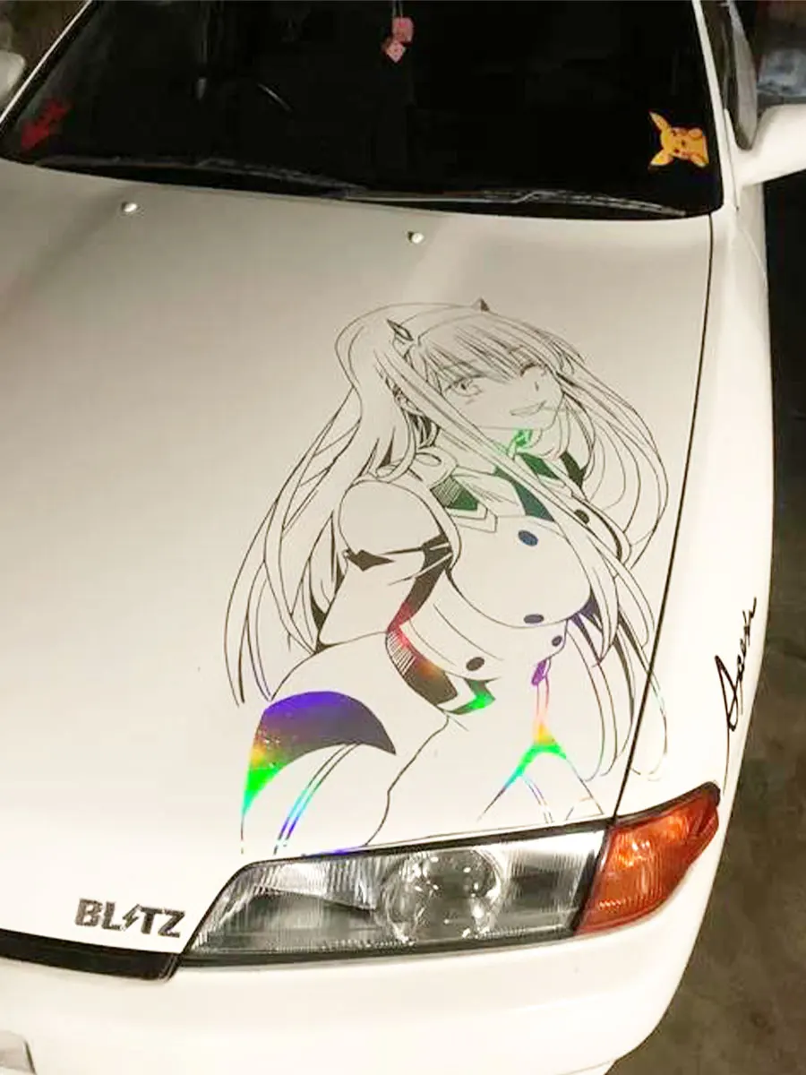 Anime Duże naklejki na samochód Naklejki Auto Części Piękna dziewczyna Okno Karoseria Dekoracja przedniej szyby Wykrojnik Naklejki winylowe — zdjęcie 2