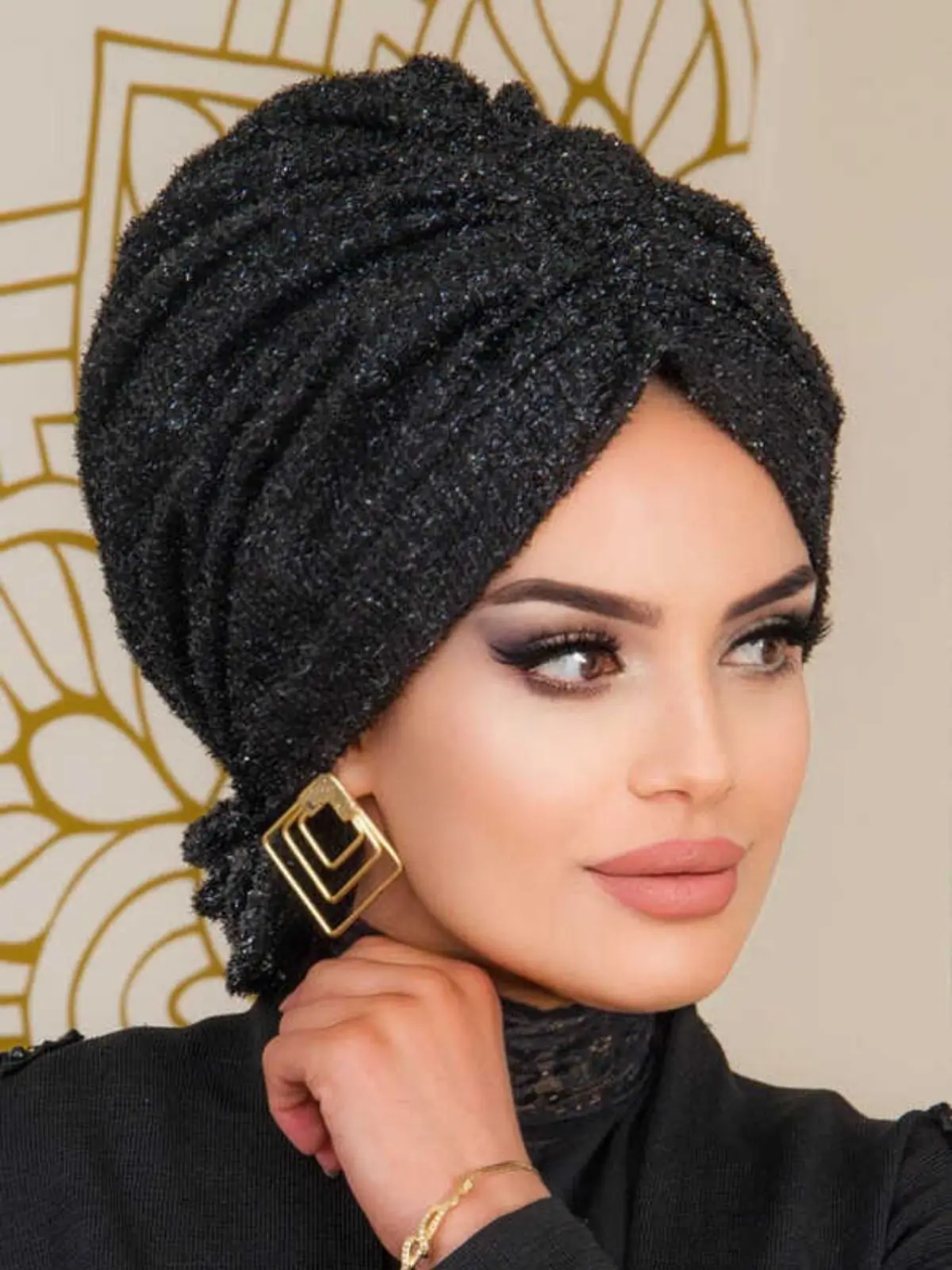 Gorro con hebilla para vestido de noche, Hijab musulmán, ropa elegante, bufanda para mujer, turbante