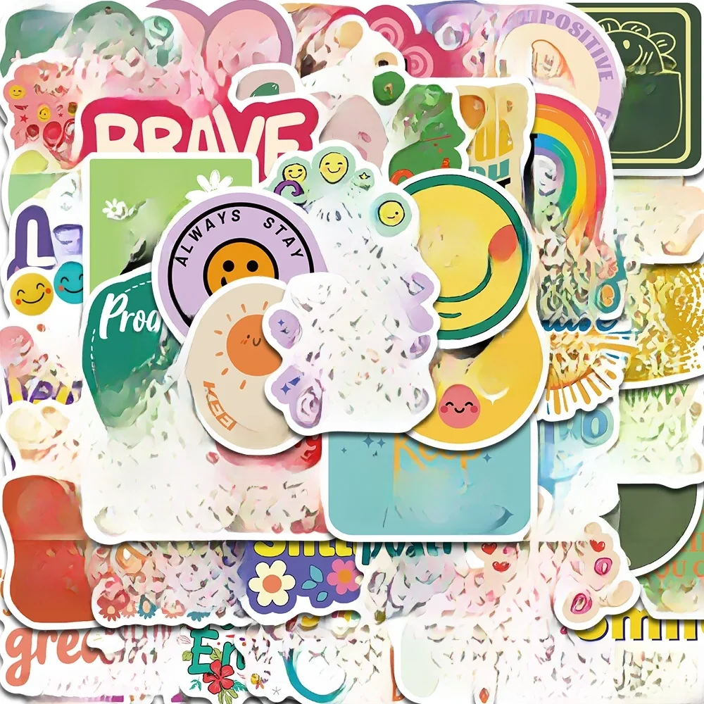 AliExpress PickJoy 50PCS Positive Affirmation Stickers Kawaii Harajuku Skateboard Graffiti Decals Luggage Suitcase Bike Gift Phone Bike Sticker