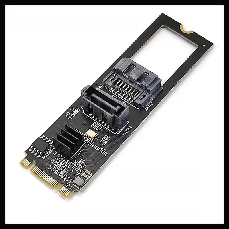 NGFF M2 NVME to SATA3.0 6Gb Card Adapter M.2 Key-M PCIE NVME to Dual SATA 3.0 Expanion Card Riser Converter JMB582 PCIE 3.0 Chip — zdjęcie produktu 7