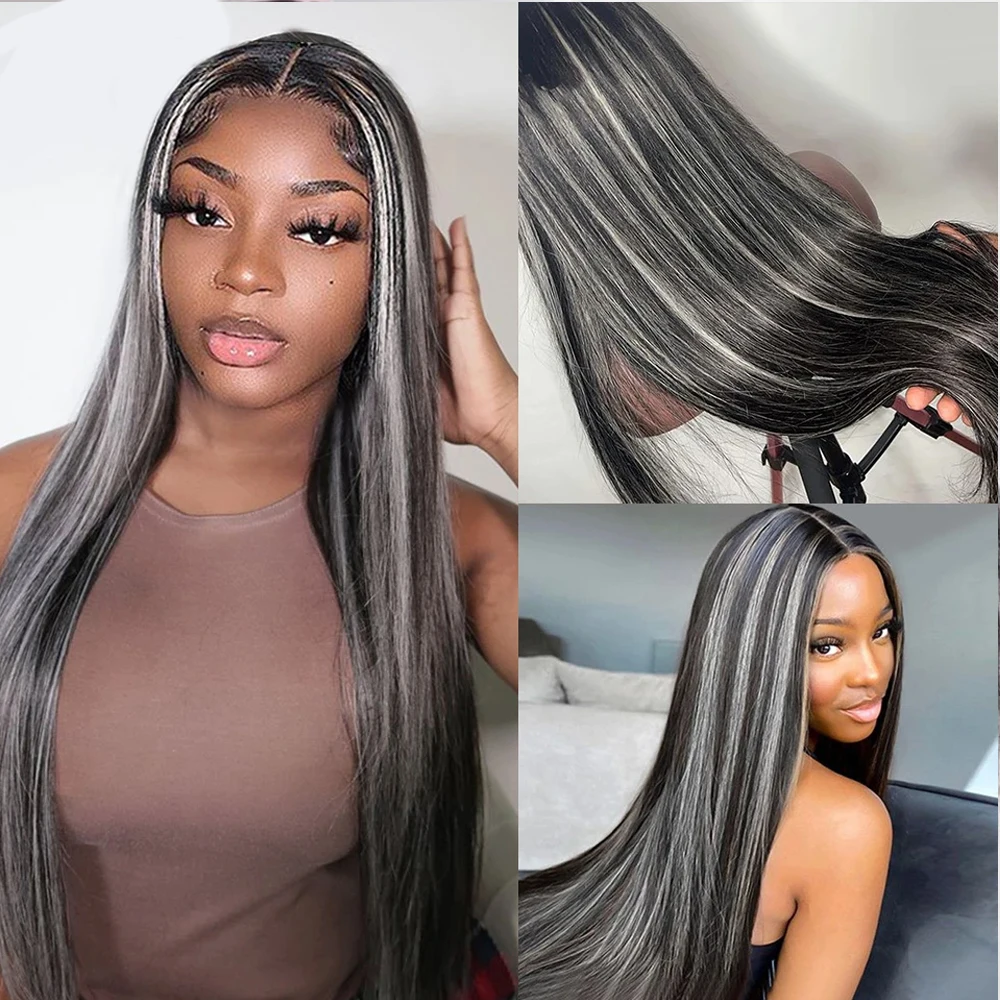 Brazilian Straight Human Hair Weave Bundles 1B Color With 613 Blonde Color Hair Weft Extension Bundles Raw Hair 100% Human Hair