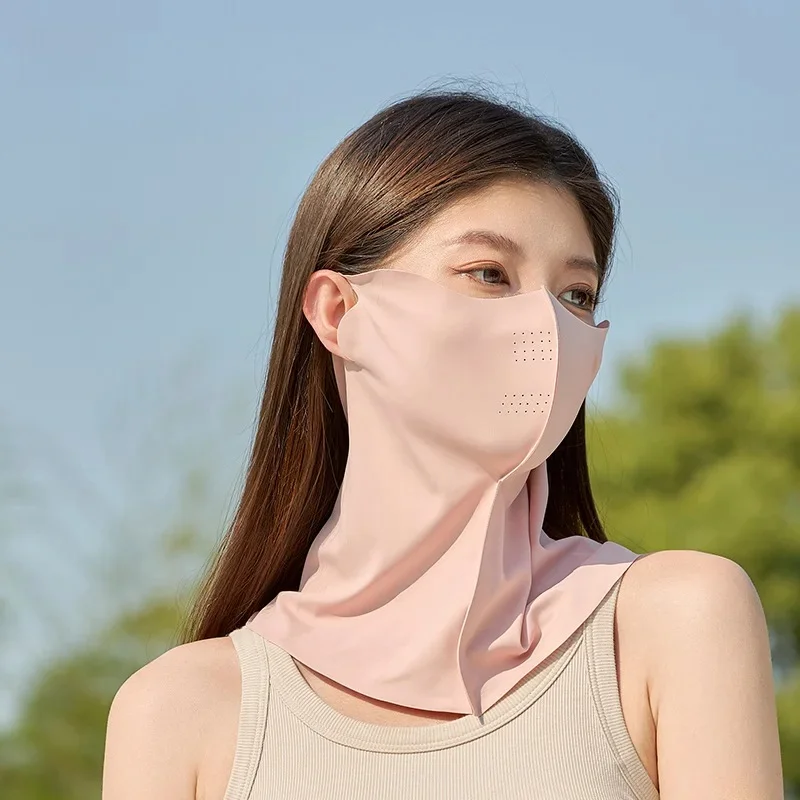 AliExpress Women Summer UV Protection Neck Scarf Ice Silk Face Mask Cover Outdoor Wrap Cover Sports Cycling Sun Proof Sunscreen Dustproof