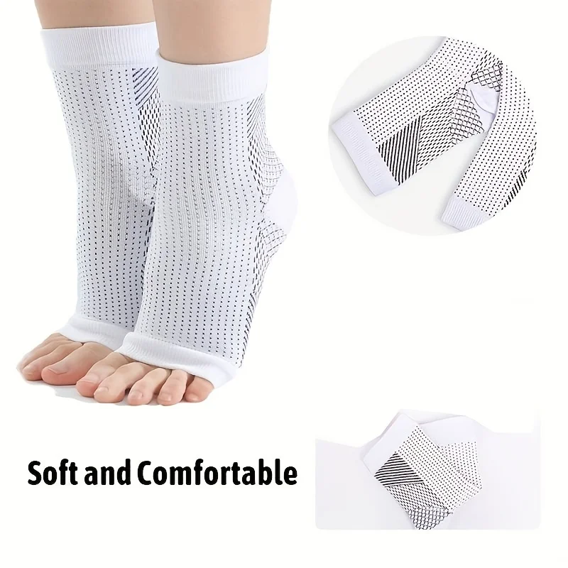 Solid White Calf Sleeves Elastic Sports Compression Leg Sleeves Breathable Running Gym Cycling Outdoor Travel Anti-slip Leg Supp view 4