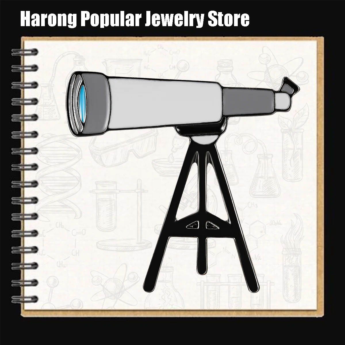 Harong Telescope Enamel Pins Science Astronomy Brooch Lapel Lanyard Coat Bag Badge Accessories Gifts for Women Men Astronomer