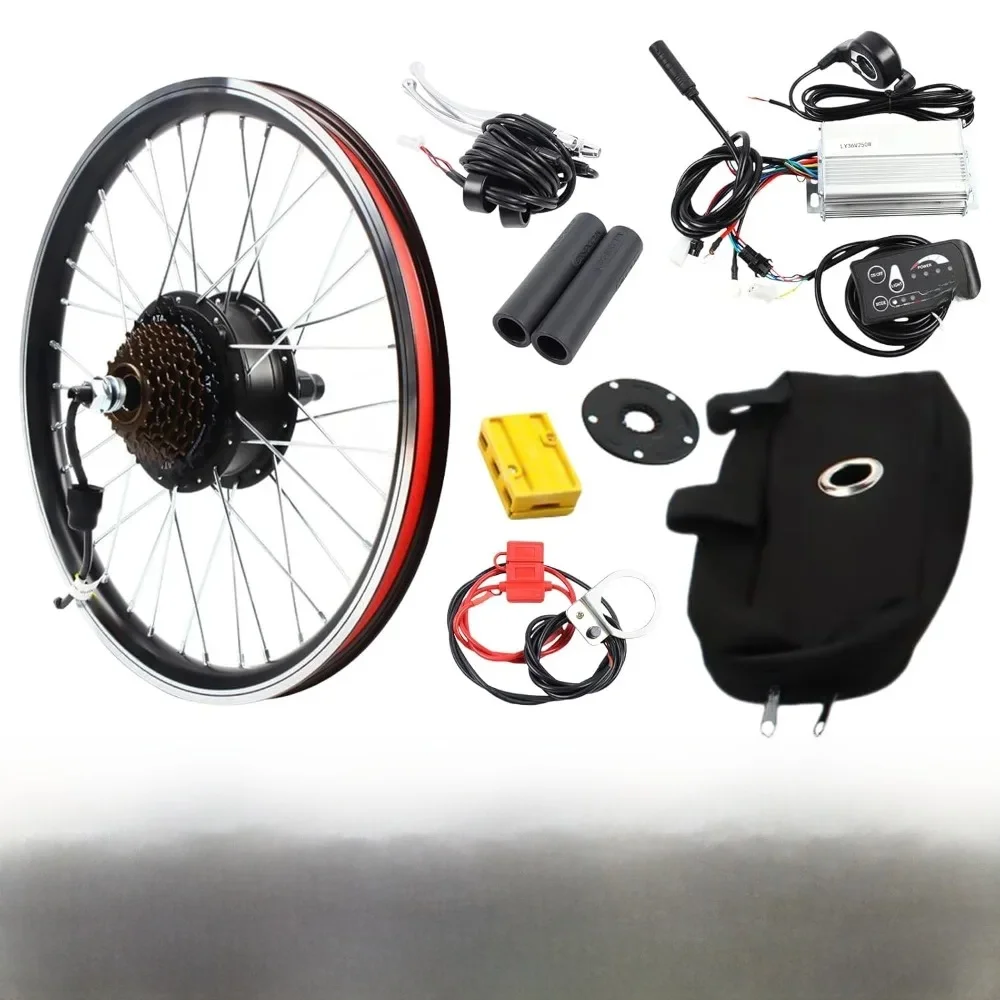 E-Bike Fiets Conversie Kit Fiets Conversie Achterwiel Kit Volledige Set DIY Upgrade Elektrische Fiets Motor Kit voor 20'' Fiets - afbeelding 2