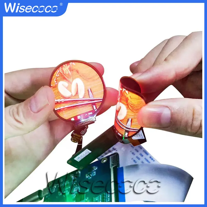 Wisecoco schermo rotondo 1.39 pollici flessibile Oled 400x400 Mini schermo Bandable AMoled Micro Display scheda di controllo MIPI