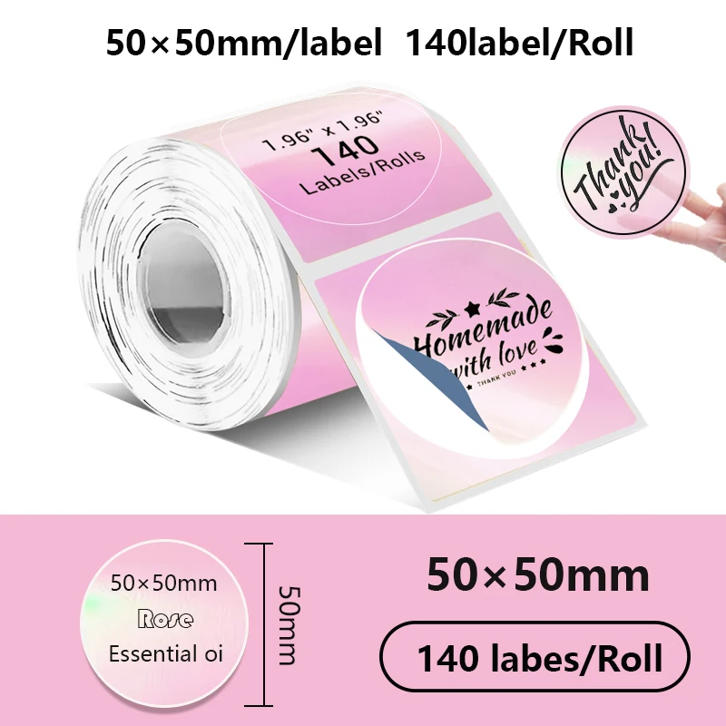 Phomemo Gradiënt zelfklevend label 50x50mm Geschikt voor M110 M220 M221 M120 DIY Logo Barcodelabel Geschikt voor E210 P50 DETONG P1