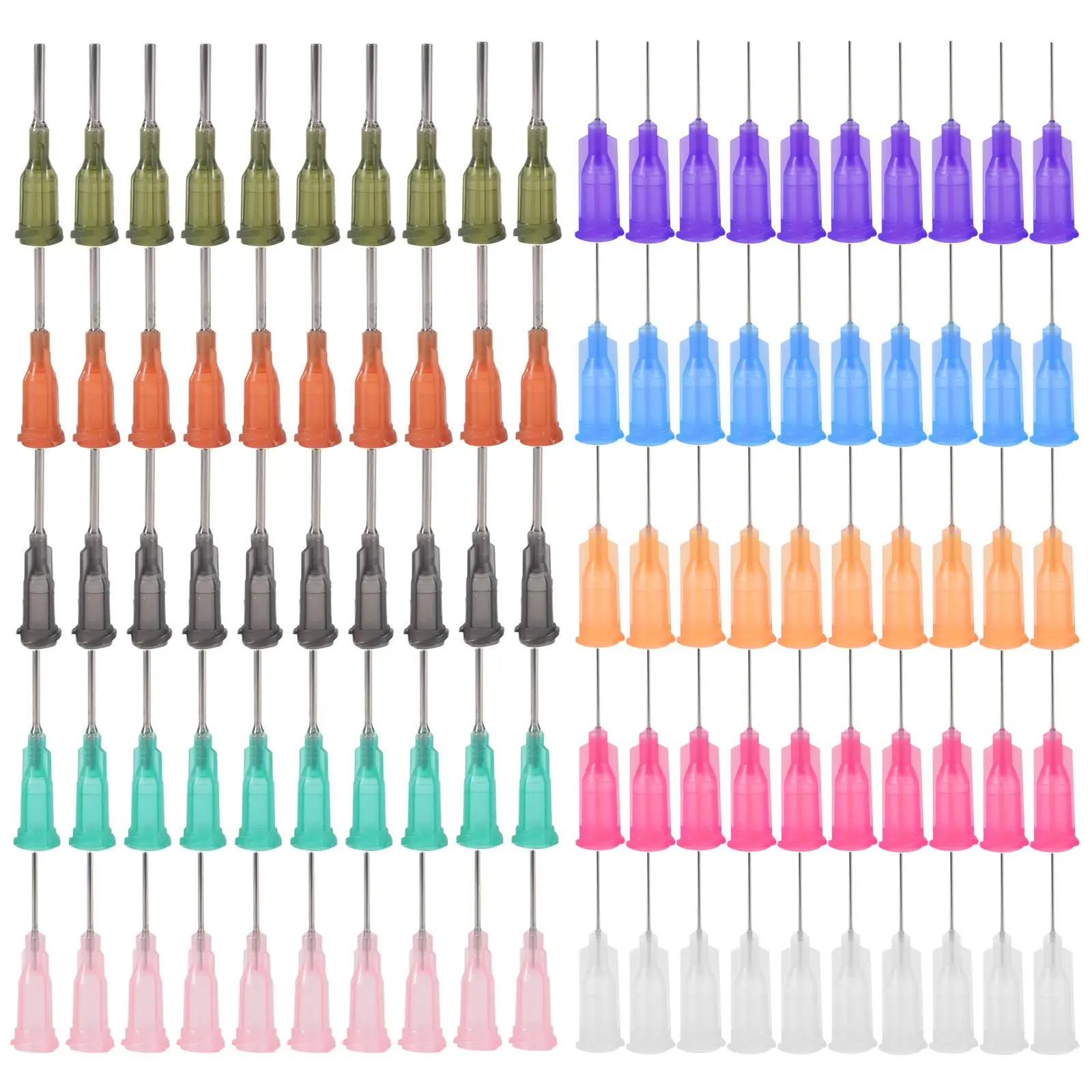 100PCS 1/2 Inch Screw Plastic Steel Blunt Syringe Needle Tip Industrial Epoxy Luer Lock Dispensing Needle