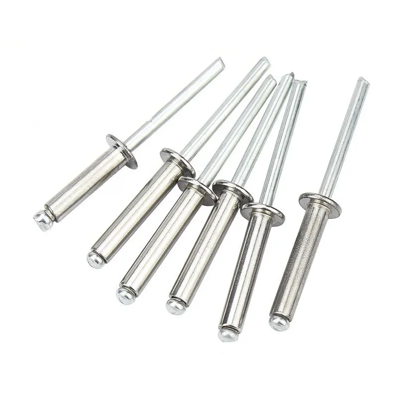 30/50 pièces Rivets à tête dôme aveugle en aluminium M2.4 M3.2 M4 M4.8 avec mandrin en acier pour échappement et accessoires de moto en profilé aluminium