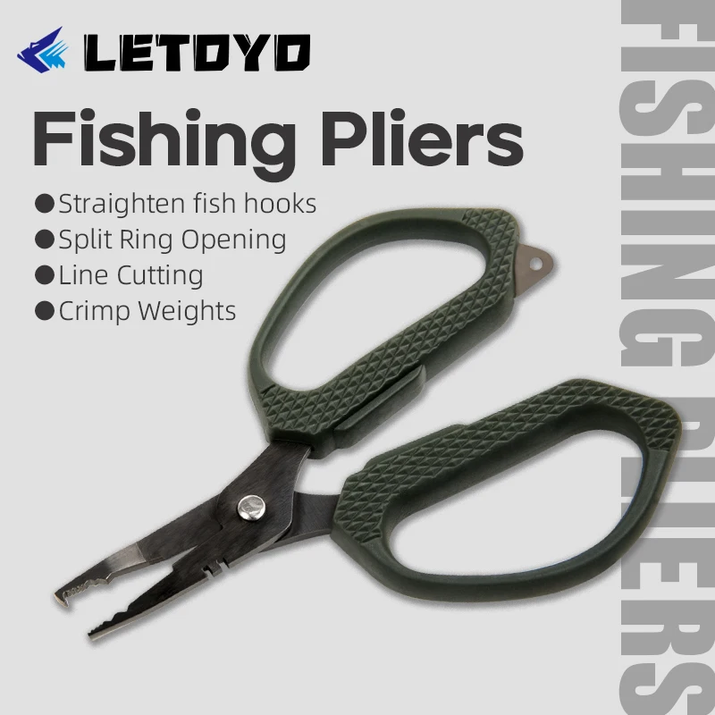 LETOYO Multifunktionszange aus Edelstahl für Angler – Schere zum Schneiden von PE-Schnüren, Splitring- und Hakenentferner, Meeresangelwerkzeug