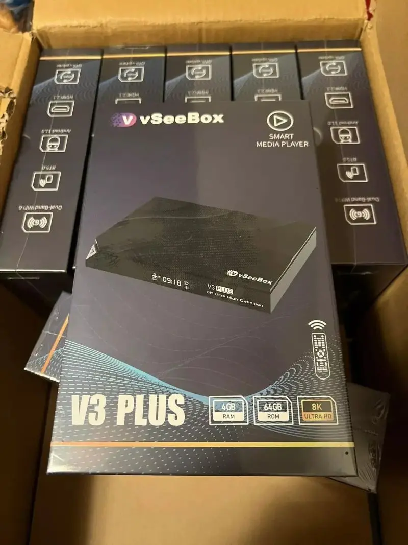 Buy 3 Get 2 Free Promo Selling VSeeBox V3 Plus 8k HDMI Andriod 11 Smart Box with Voice Control, 4GB DDR3, 64GB