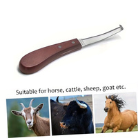 1Pc Double Edge Blade Hoof Trimming Knives  Horse Hoof Knife Stainless Steel With Wooden Handle Cattle Sheep Hoof Trimming Tool