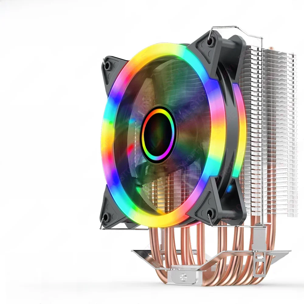 JEYI RGB CPU Cooler 4/6 Heat Pipes Air Tower Radiator PC 12cm PWM Fan for Intel 1700 1200 1150 1155 1156 1366 2011 AM5 AM4 AM3
