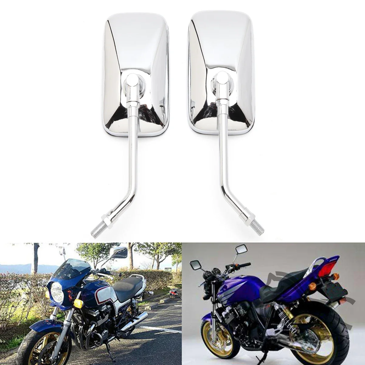 AliExpress NONE 10MM 360 Degrees Adjustment 10MM Chrome Motorcycle Rear View Mirrors ATV Side Mirrors For Dirt Bike Scooter Moped Tricycle Quads