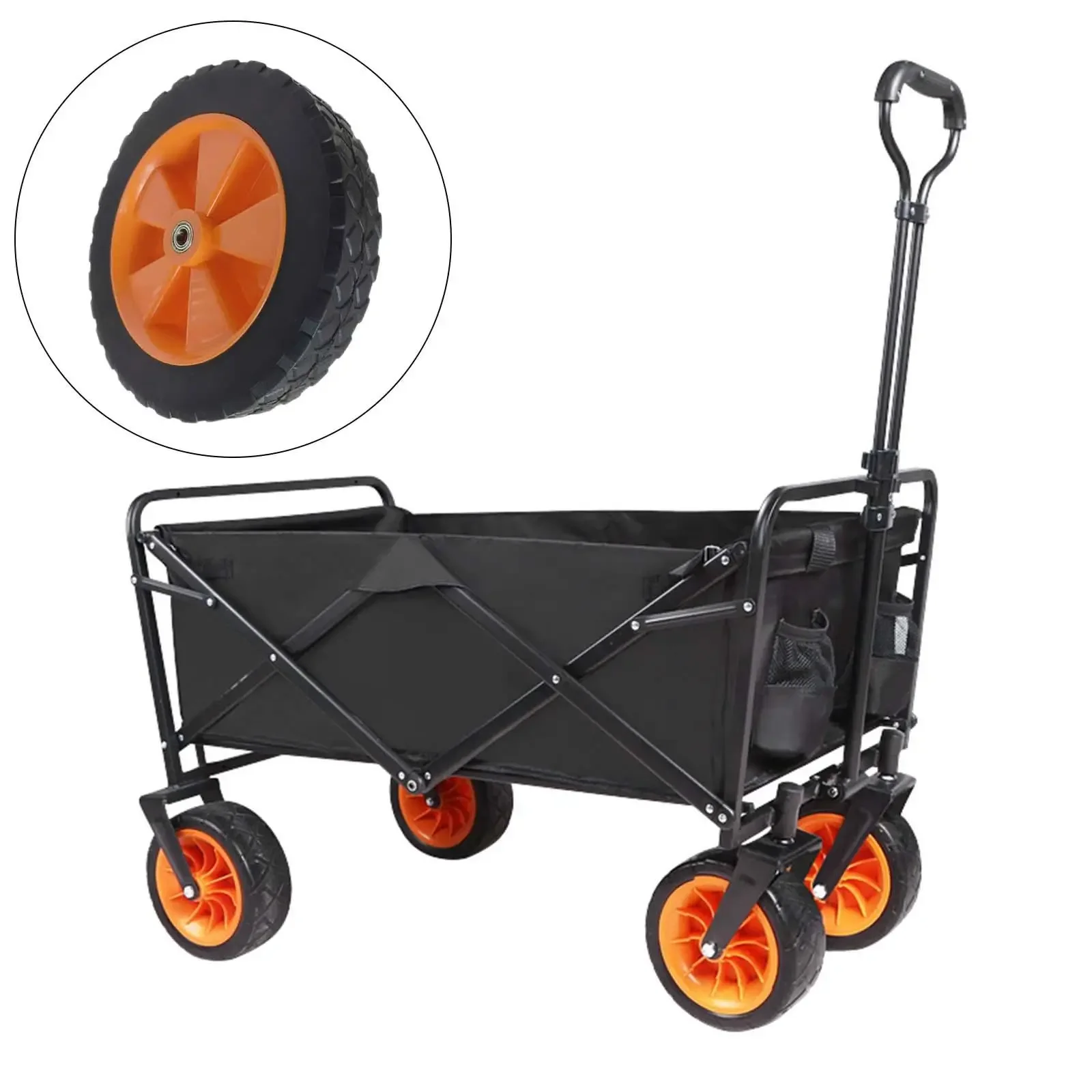 Roulement de roue de remplacement de chariot pliable de 7 pouces, pneu de roue de remplacement en caoutchouc, double roulement pour chariot à main de Camping utilitaire