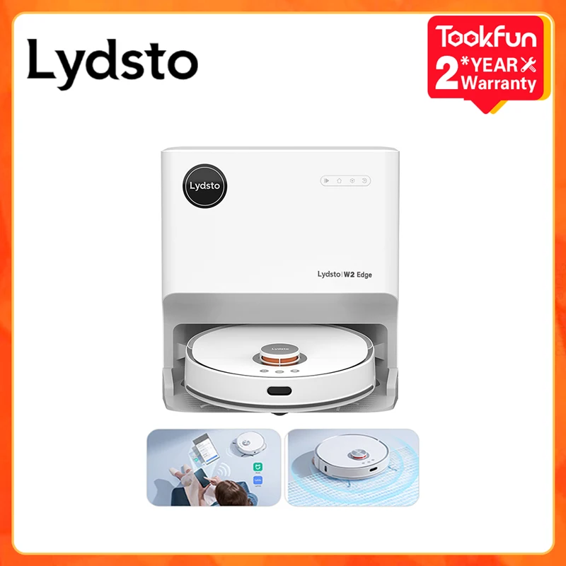 Lydsto Self-cleaning Sweeping and Mopping Robot W2 Edge Omni Vacuum Cleaners 8000Pa 50°C Hot Water Wash Support Alexa & Xiaomi