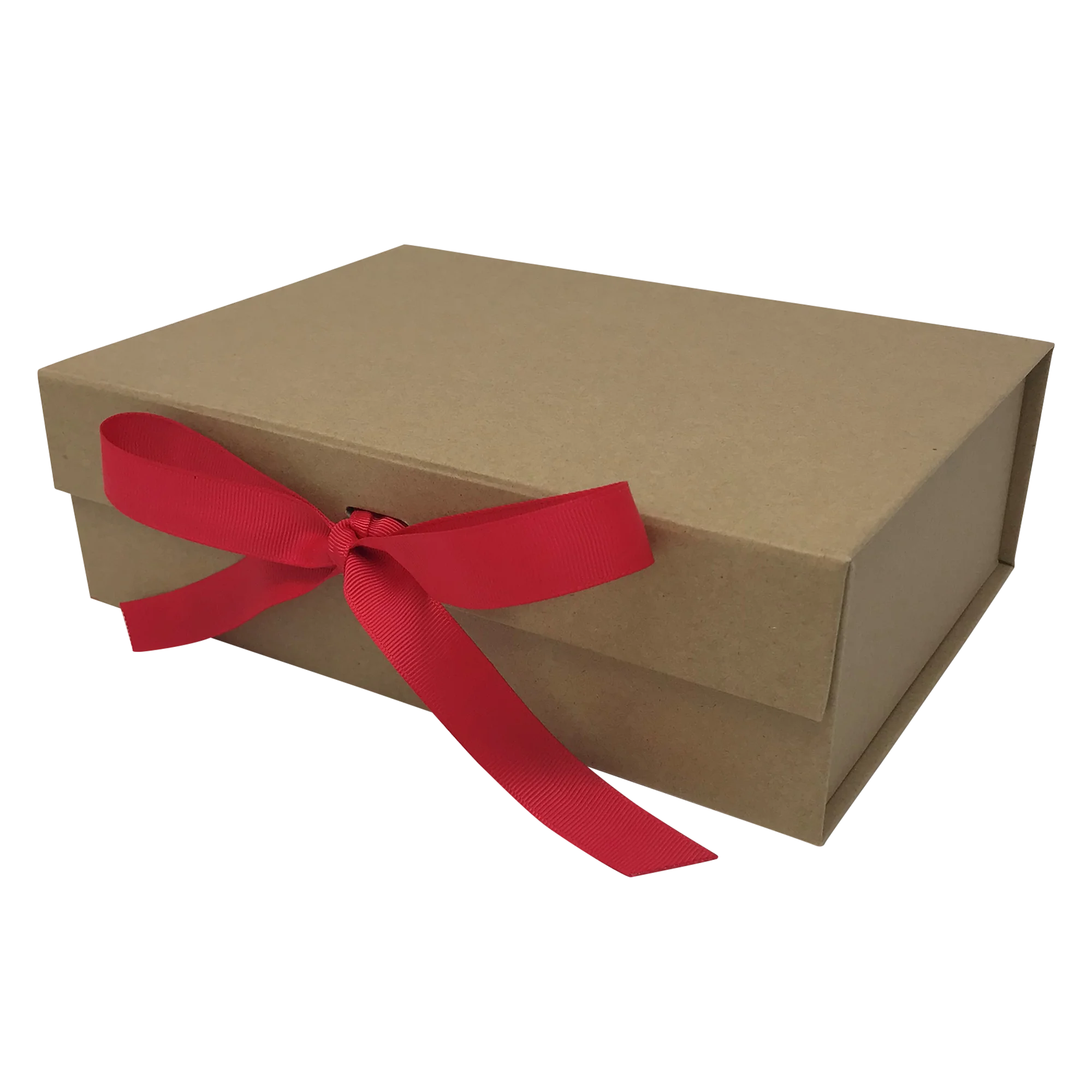 Wholesale A4 Size Natural Kraft Folding Magnetic Gift Box with Changeable Ribbon