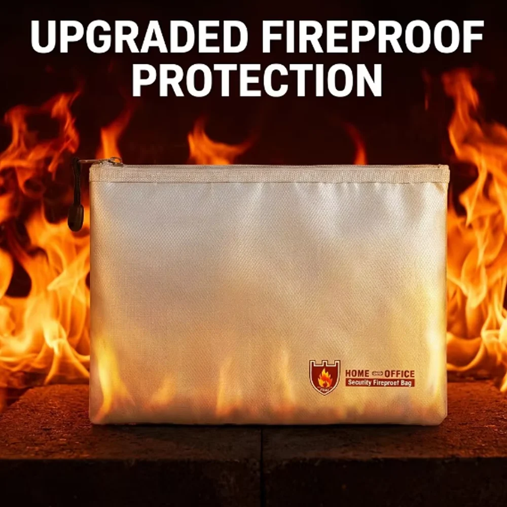 Fireproof Office Document Storage Pouch, Fireproof Document Organizer, Medium Size 29 X 20 cm