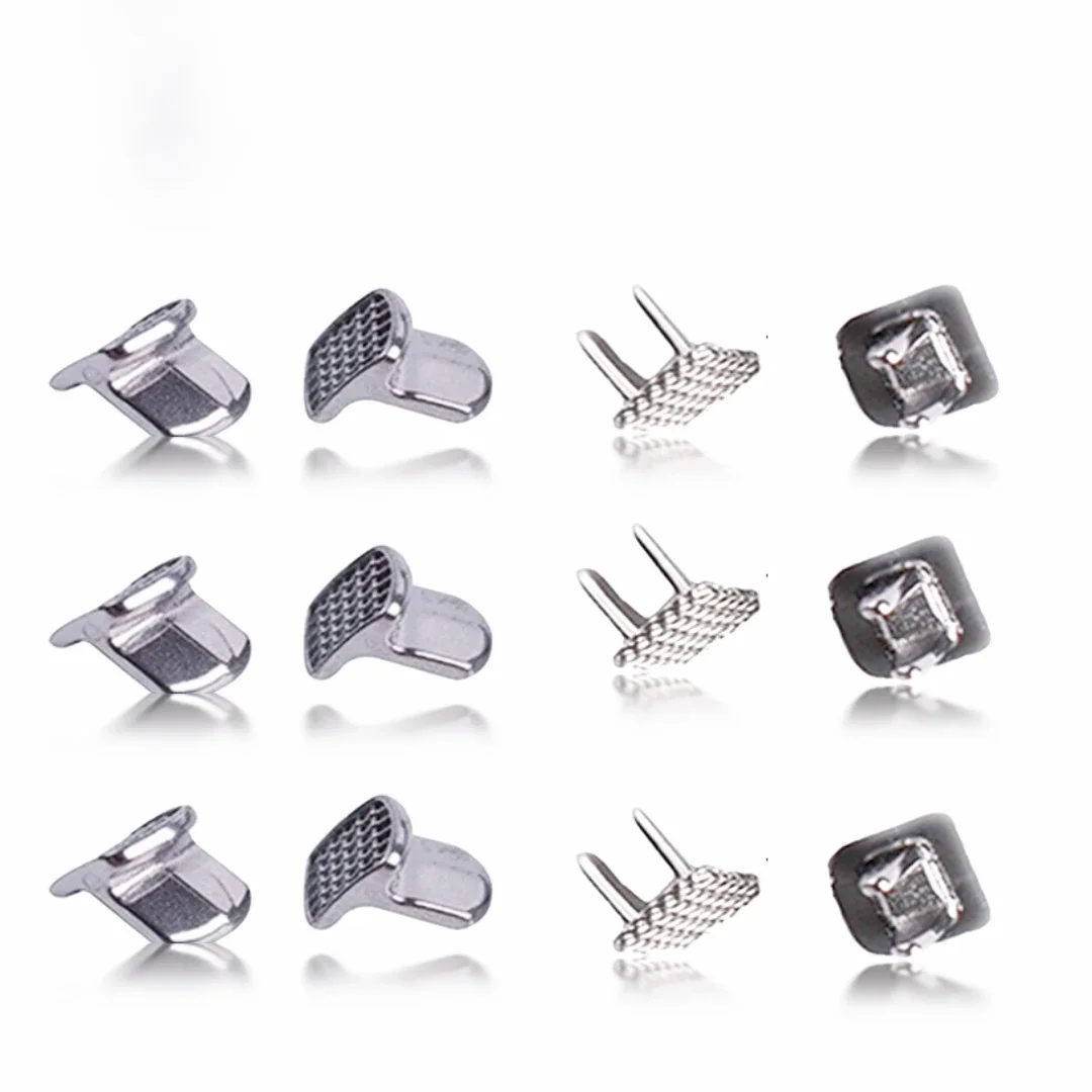 10pcs/Bag DENTASK Dental Orthodontic MIM Monoblock Bite Turbos Metal Bite Stopper Single Wing Tongue Tamer Lingual Spikes