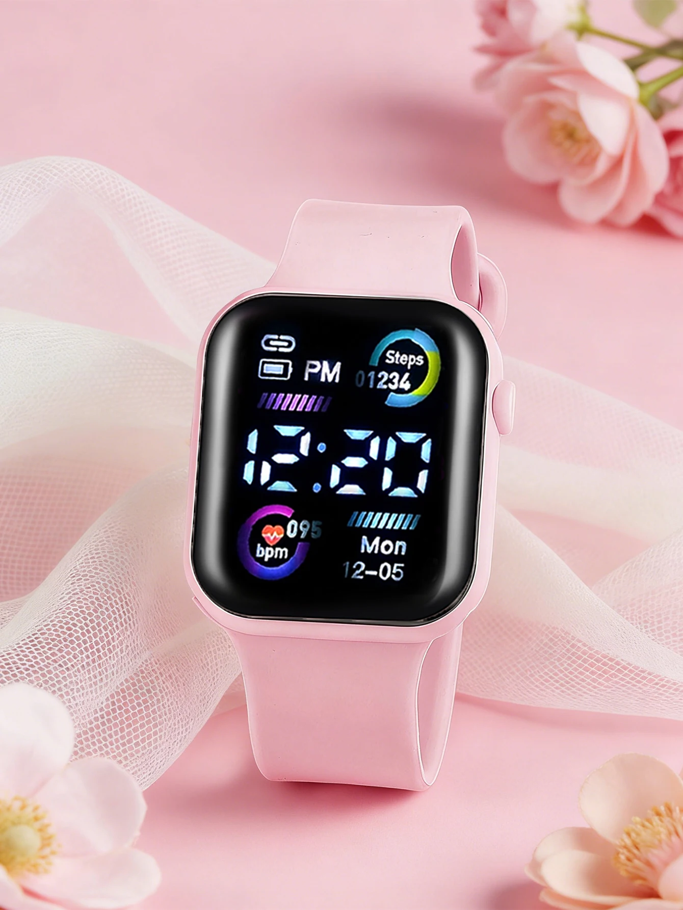 4-Piece Set of Cute and Stylish Electronic Watches for Couples, Paired with a Black and White Butterfly Bracelet Set, Suitable for Couples, Casual and Versatile, a Great Choice as a Gift