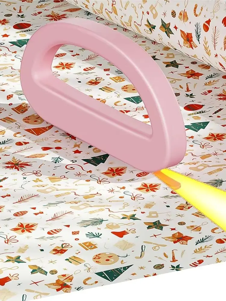 Coupe-papier d'emballage portable, coupe-papier d'emballage cadeau de sécurité coulissant, adapté au papier d'emballage cadeau, Noël, Hallow