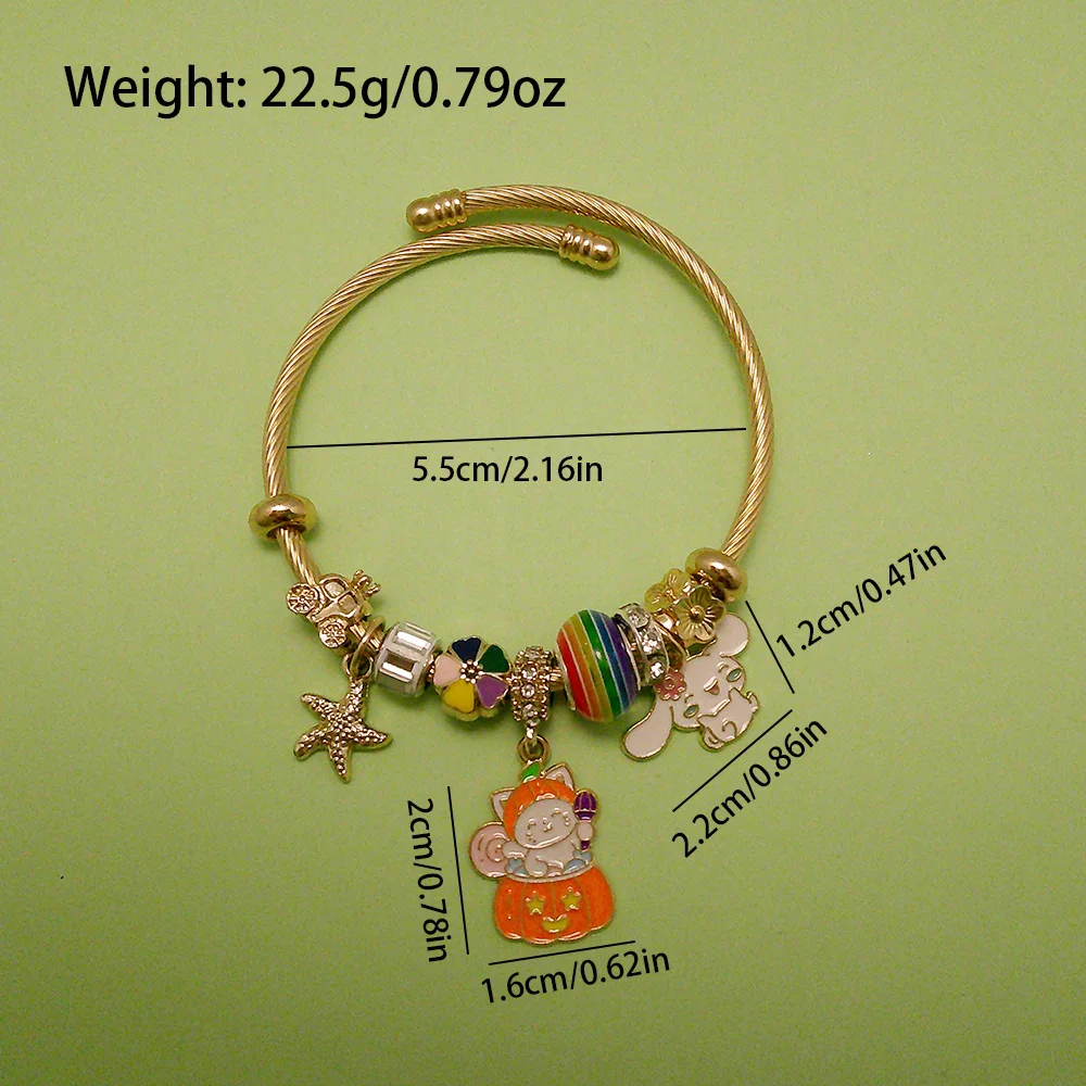 Pulsera de Anime Sanrio Hello Kitty Cinnamoroll, figura de dibujos animados, Pochacco, insignia de Metal, colgante, brazalete Kawaii, accesorios de joyería DIY