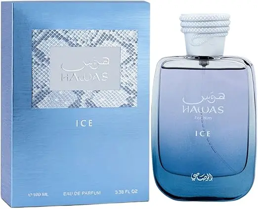 

Rasasi Hawas Ice for Him Men's Eau de Parfum, Fresh Aquatic & Citrus Fragrance for Summer and Daily Use